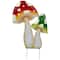 16" Red & Green Double Mushrooms Outdoor Garden Stake